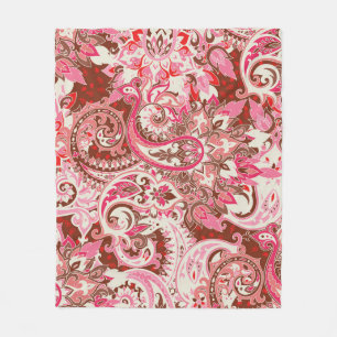 Asiatische Paisley-Elemente, boho Vintag. Fleecedecke