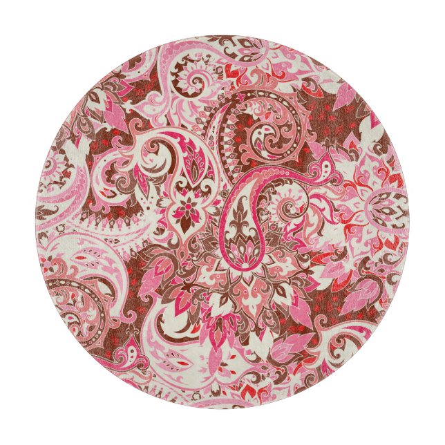 Asiatische Paisley-Elemente, boho Vintag. Schneidebrett (Vorderseite)