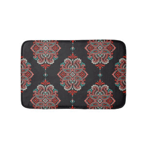 Asiatische Paisley-Elemente, boho Vintage Muster. Badematte