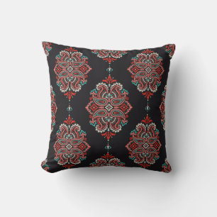 Asiatische Paisley-Elemente, Boho-Vintage-Muster. Kissen