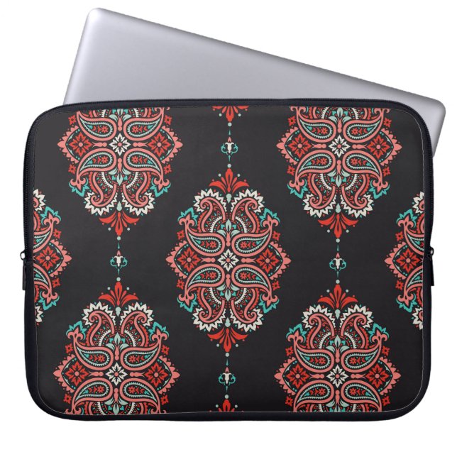 Asiatische Paisley-Elemente, boho Vintage Muster. Laptopschutzhülle (Vorderseite)