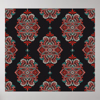 Asiatische Paisley-Elemente, boho Vintage Muster.