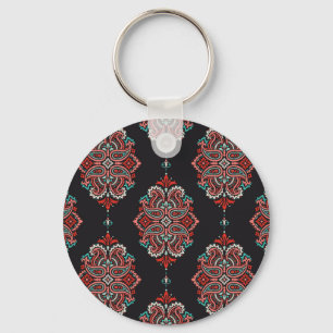 Asiatische Paisley-Elemente, boho Vintage Muster. Schlüsselanhänger