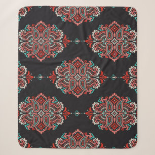 Asiatische Paisley-Elemente, Boho-Vintage-Muster. Sherpadecke