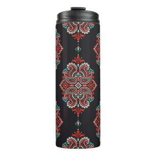 Asiatische Paisley-Elemente, boho Vintage Muster. Thermosbecher