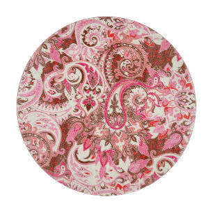 Asiatische Paisley-Elemente, Boho-Vintage. Schneidebrett