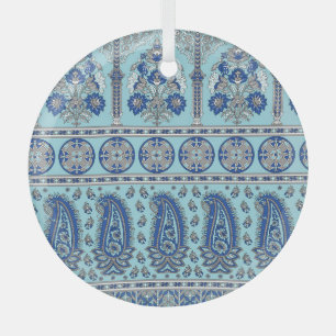 Asiatische Paisley-Grenze: Traditionelles Design. Ornament Aus Glas