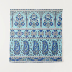 Asiatische Paisley-Grenze: Traditionelles Design. Wandteppich
