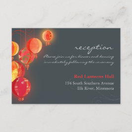 Asiatische Party Lanterns Hochzeitsempfang Begleitkarte