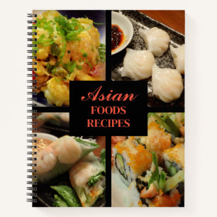 Asiatische Rezepte 4 Foto-Sammelnotizbuch Notizbuch