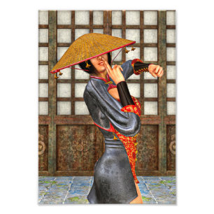 Asiatische Schlachtfrau Fotodruck