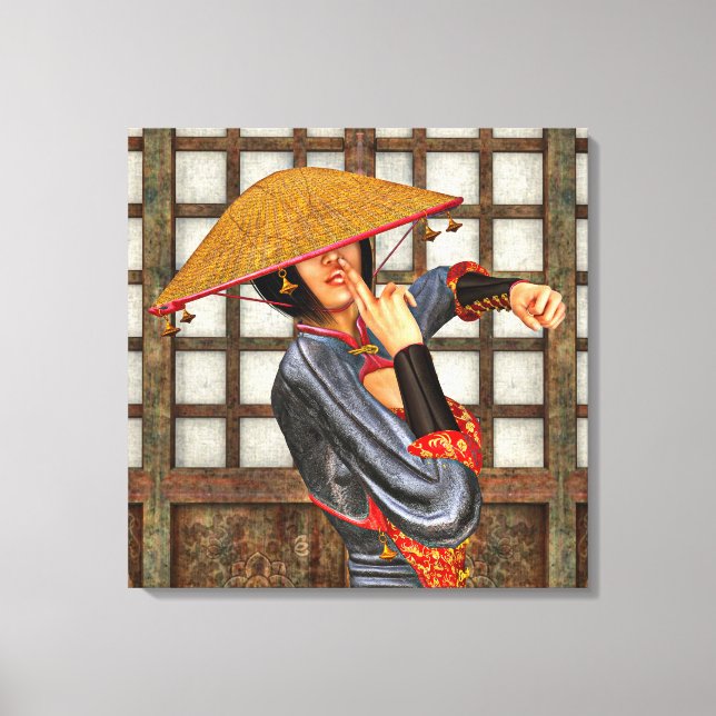 Asiatische Schlachtfrau Leinwanddruck (Vorderseite)