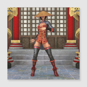 Asiatische Schlachtfrau Magnetkarte