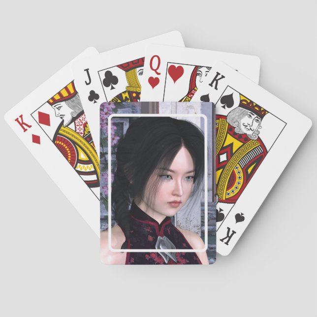 Asiatische Schönheit Spielkarten (Rückseite)