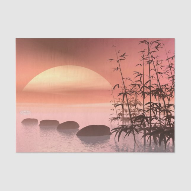 Asiatische Schritte zur Sonne - 3D übertragen Seidenpapier (Vorderseite)