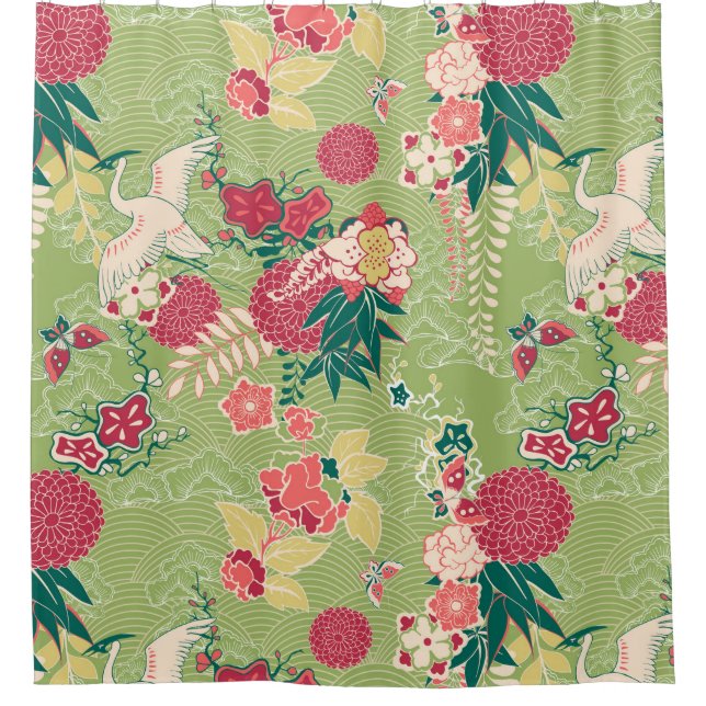 Asiatische Seide Duschvorhang (Vorderseite)