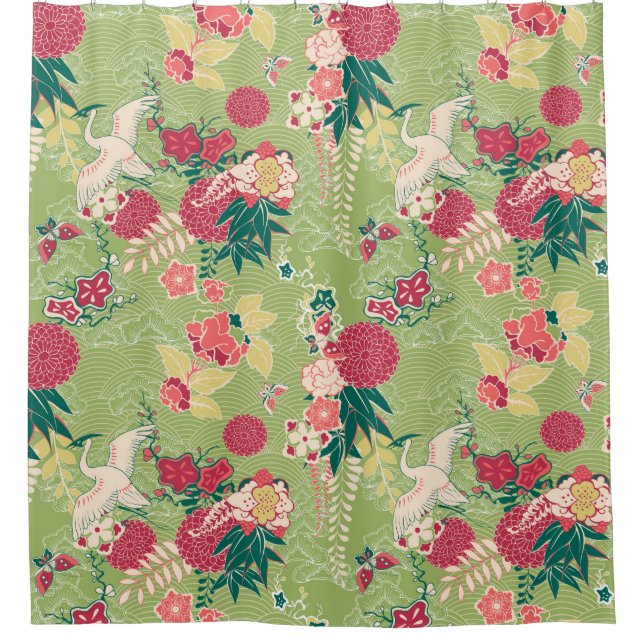 Asiatische Seide Duschvorhang (Vorderseite)