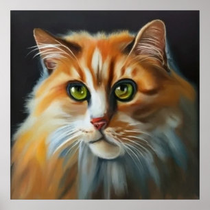 Asiatische Semi-Langhaar-Katze Poster