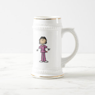 Asiatische Stäbchenfigur Krankenschwester Bierglas