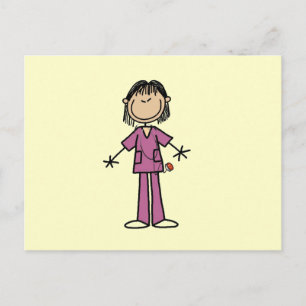 Asiatische Stäbchenfigur Krankenschwester Postkarte