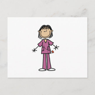 Asiatische Strichmännchen-Krankenschwester Postkarte