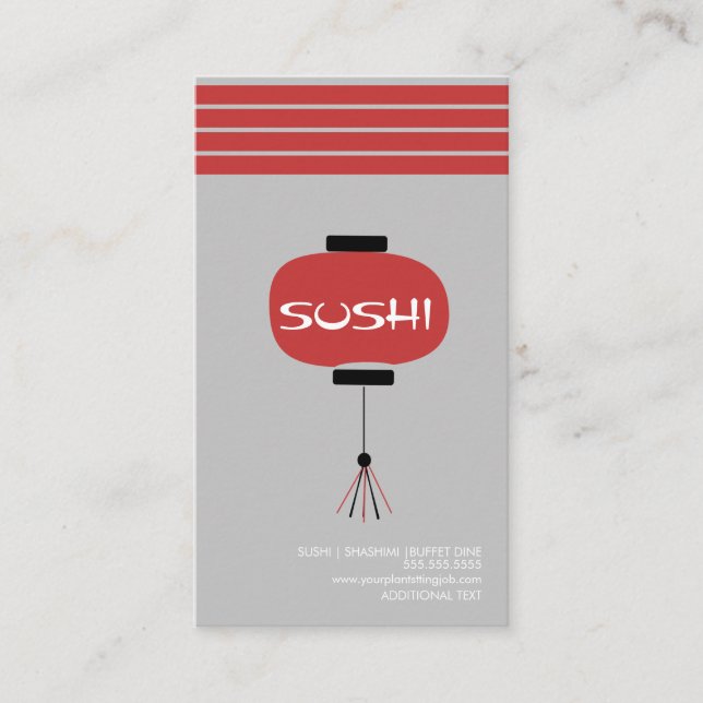 Asiatische Sushi-Logo-Visitenkarte für das Restura Visitenkarte (Vorderseite)