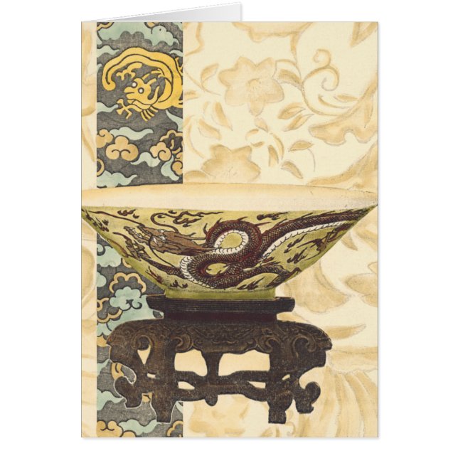 Asiatische Tapisserie mit Bowl- und Drachendesign (Vorne)