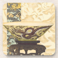 Asiatische Tapisserie mit Bowl- und Drachendesign