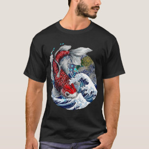 Asiatische Tätowierung Japanischer Koi-Fisch T T-Shirt