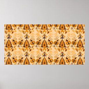 Asiatische Vintage Tapete nahtlose Ornament-Blume Poster