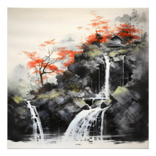 Asiatische Wasserfalllandschaft Fotodruck