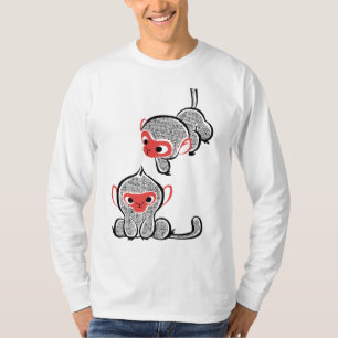 Asiatischer Affe Duo: Sitzen und Klettern T-Shirt