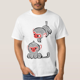 Asiatischer Affe Duo: Sitzen und Klettern T-Shirt