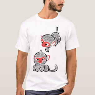 Asiatischer Affe Duo: Sitzen und Klettern T-Shirt