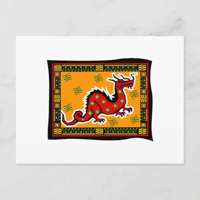 Asiatischer Drache mit Hintergrund Postkarte (Vorderseite)