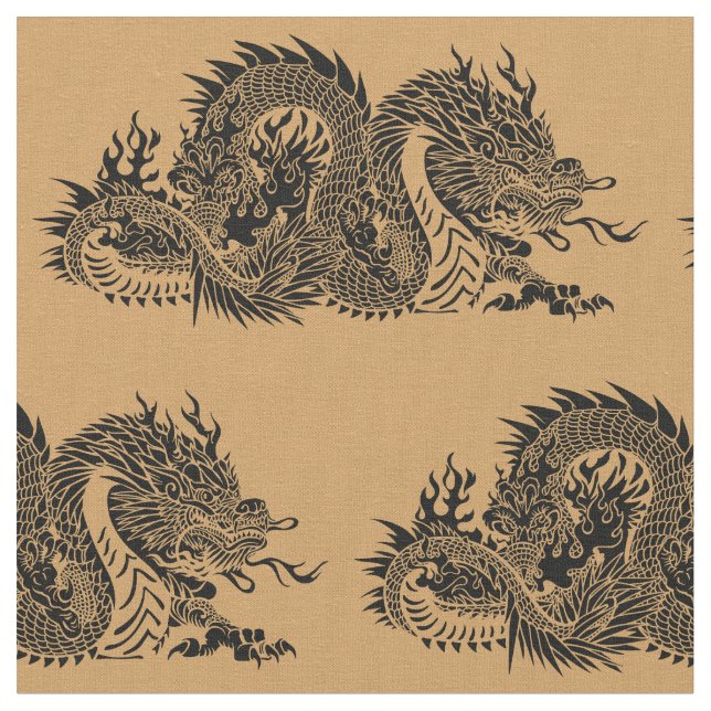 Asiatischer Drache Stoff (Nahaufnahme)