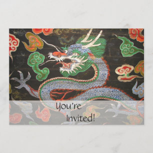 Asiatischer Drachenbraun  Fantasie Art Einladung