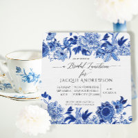 Asiatischer Einfluss Blue White Floral Bridal Lunc