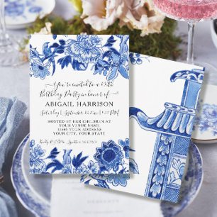 Asiatischer Einfluss Chinoiserie Florale Geburtsta Einladung