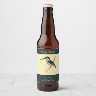 Asiatischer Eisvogel Bierflaschenetikett