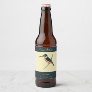 Asiatischer Eisvogel Bierflaschenetikett