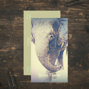 Asiatischer Elefant in Vintage-Farben Visitenkarte