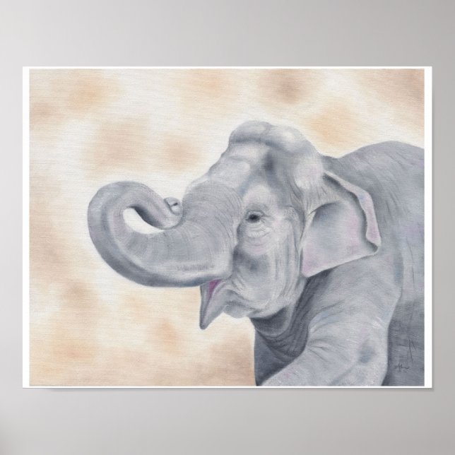 Asiatischer Elefantenprint 11"x14" Poster (Vorne)