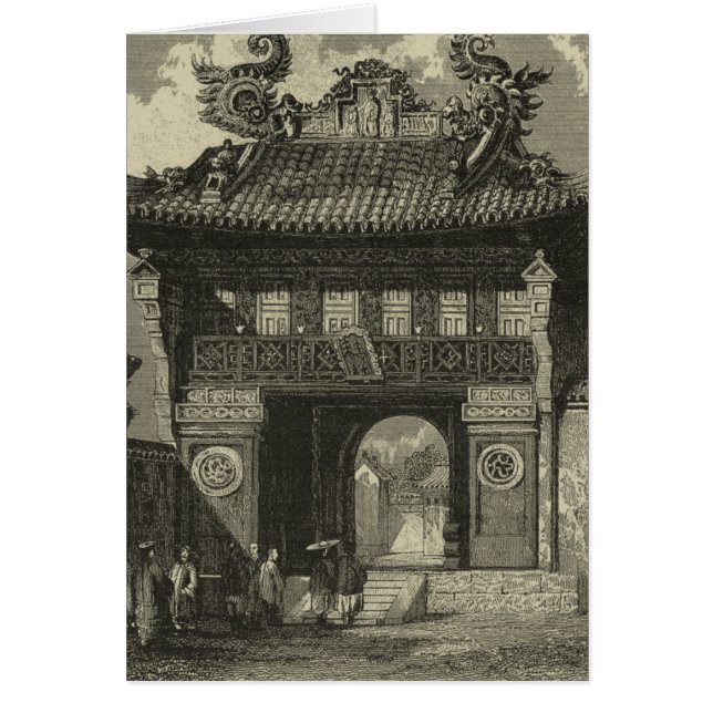 Asiatischer Kaisertempel in Schwarz und Weiß (Vorne)