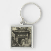 Asiatischer Kaisertempel in Schwarz und Weiß