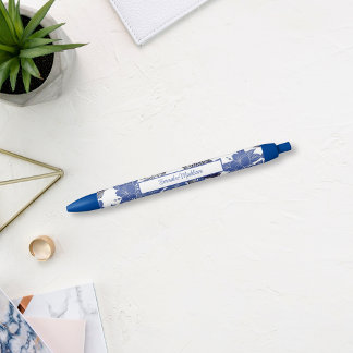 Asiatischer Koi Fisch Blau Weiße Chinoiserie Kugelschreiber