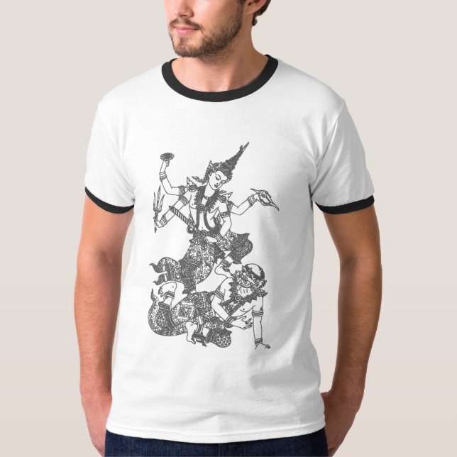 ASIATISCHER KUNST-GOTTsüdfighting T-Shirt (Vorderseite)