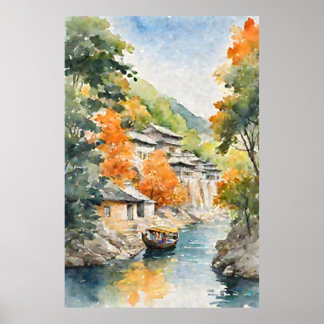 Asiatischer Küstenort Poster (Vorne)