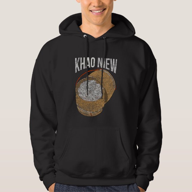Asiatischer Laos Thai Food Khao Niew Stickreifen Hoodie (Vorderseite)