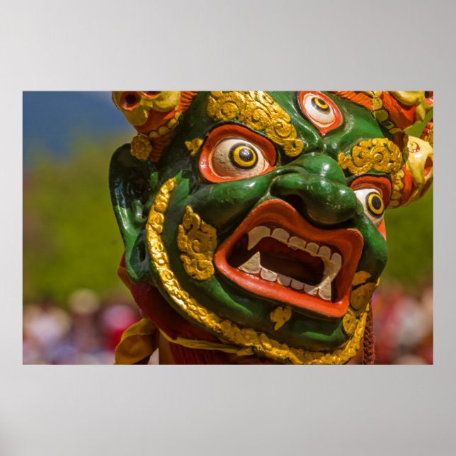 Asiatischer Maskentänzer Poster (Vorne)